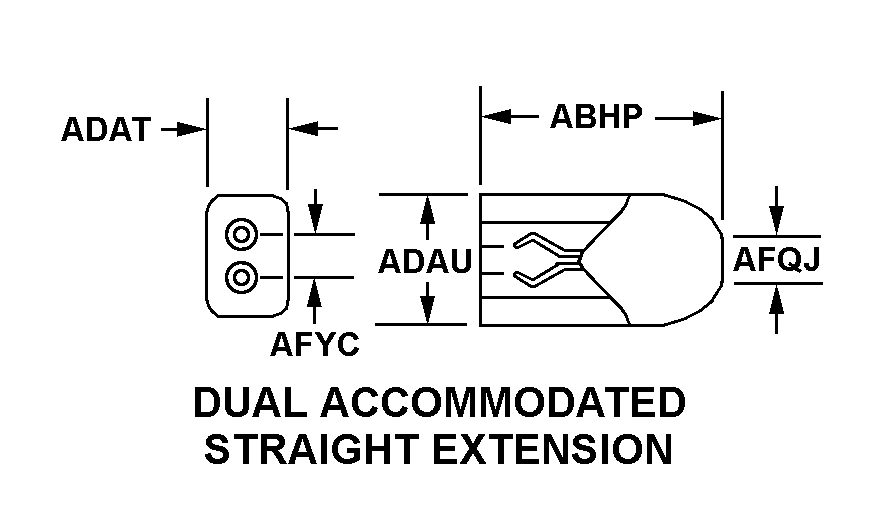 DUAL ACCOMMODATED STRAIGHT EXTENSION style nsn 5935-00-201-8012