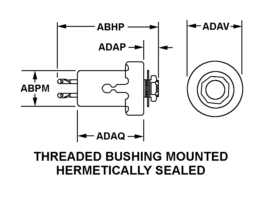 THREADED BUSHING MOUNTED HERMETICALLY SEALED style nsn 5935-00-522-4195