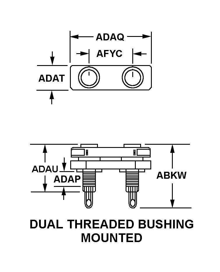 DUAL THREADED BUSHING MOUNTED style nsn 5935-00-140-5692