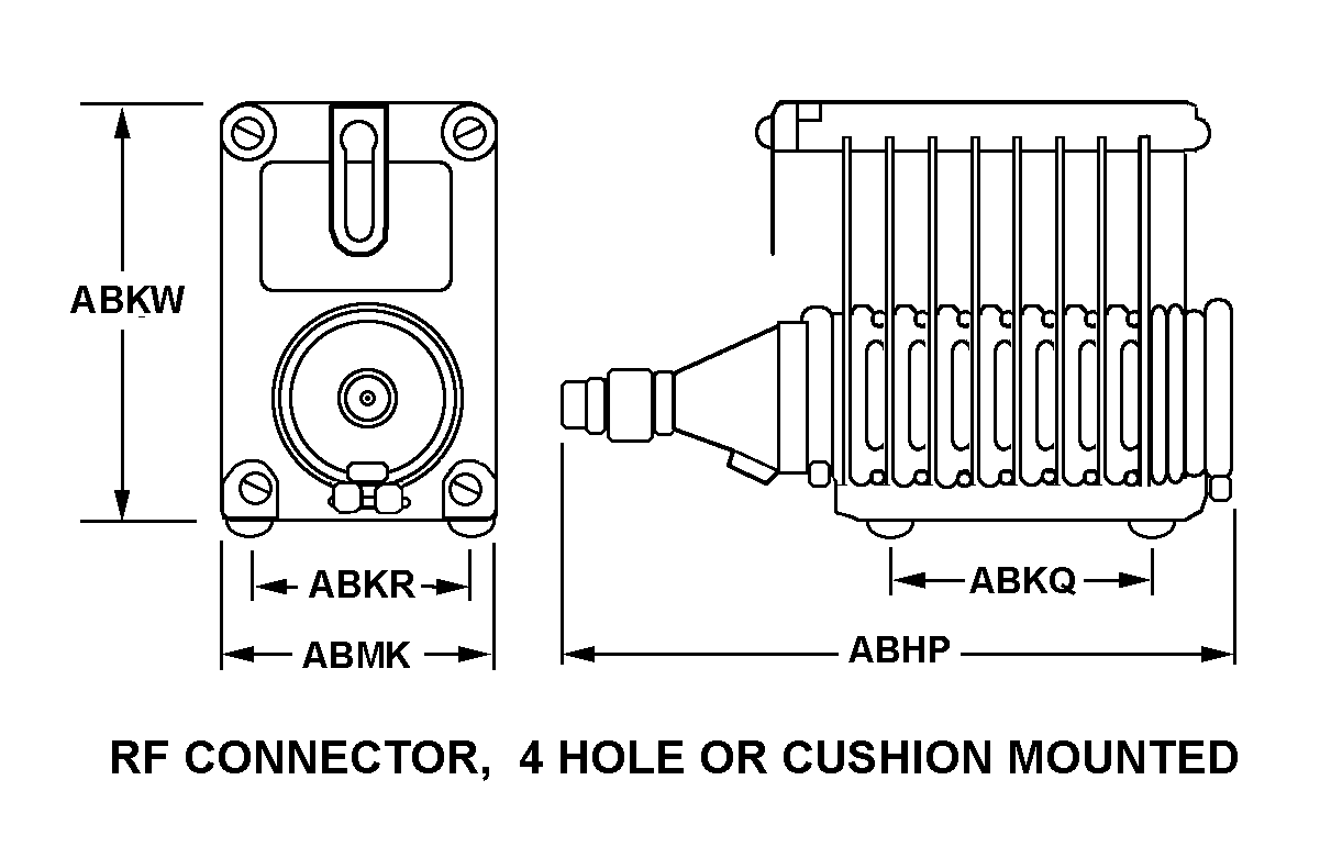 RF CONNECTOR, 4 HOLE OR CUSHION MOUNTED style nsn 5985-00-948-5090