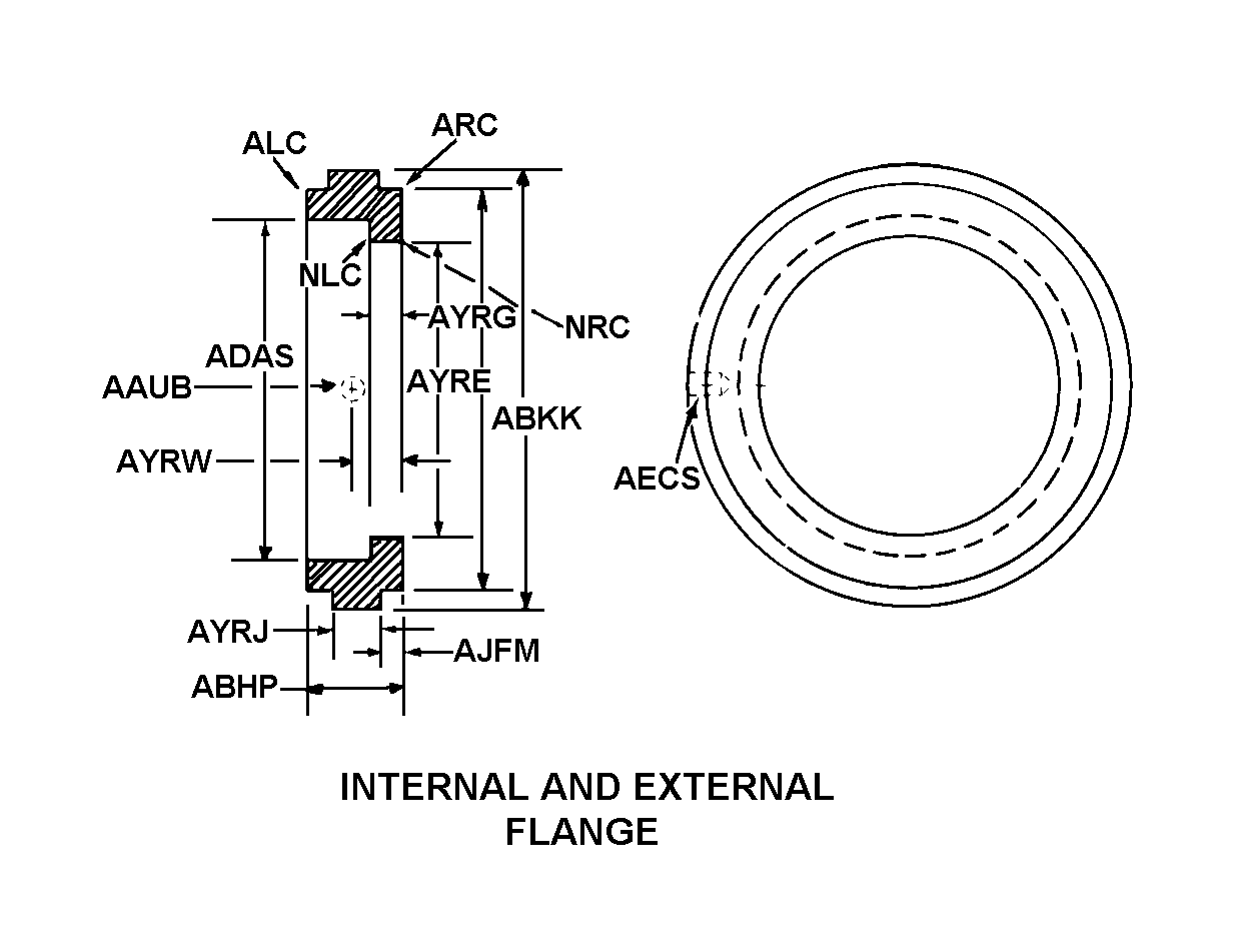INTERNAL AND EXTERNAL FLANGE style nsn 4320-00-098-1757