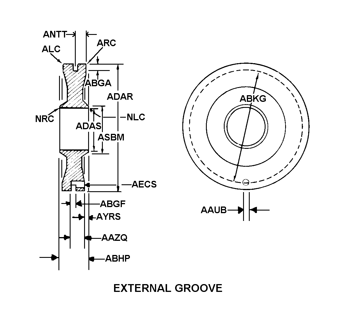 EXTERNAL GROOVE style nsn 4320-00-945-2269