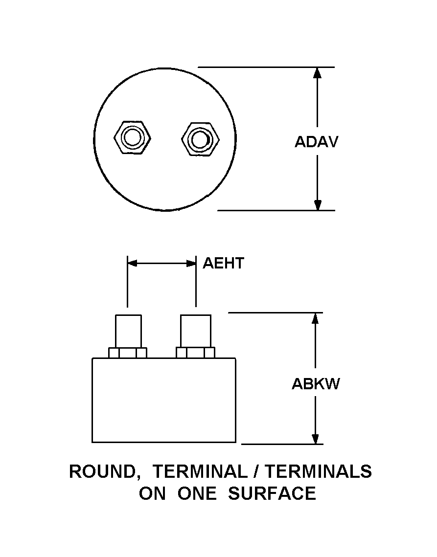 ROUND, TERMINAL/TERMINALS ON ONE SURFACE style nsn 5985-01-158-0053