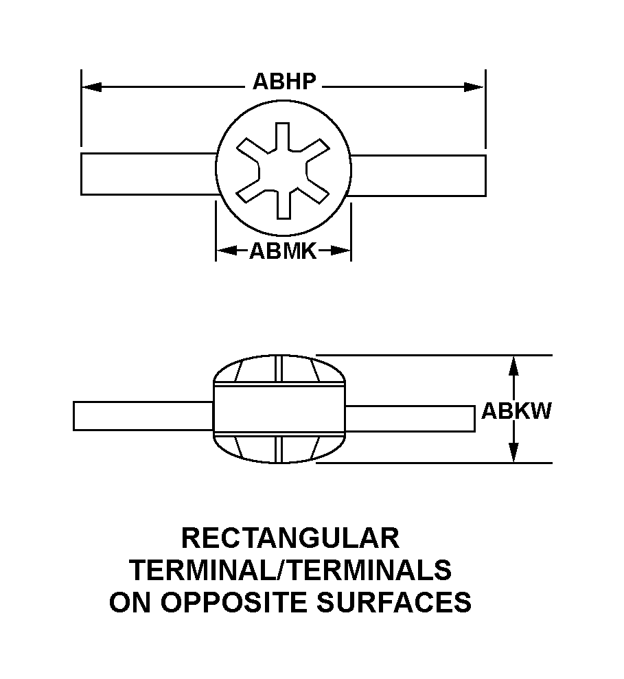 RECTANGULAR TERMINAL/TERMINALS ON OPPOSITE SURFACES style nsn 5985-01-363-6621