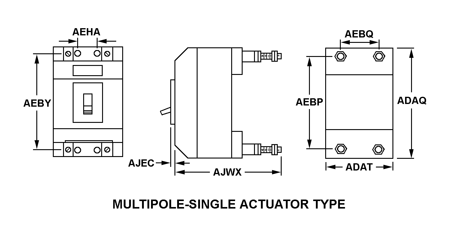 MULTIPOLE-SINGLE ACTUATOR TYPE style nsn 5925-01-596-1285