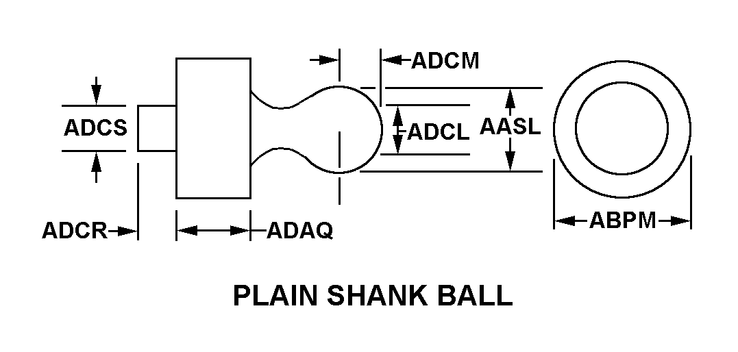 PLAIN SHANK BALL style nsn 5307-01-012-7443