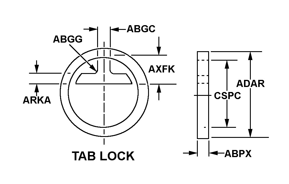 TAB LOCK style nsn 5975-01-346-2074