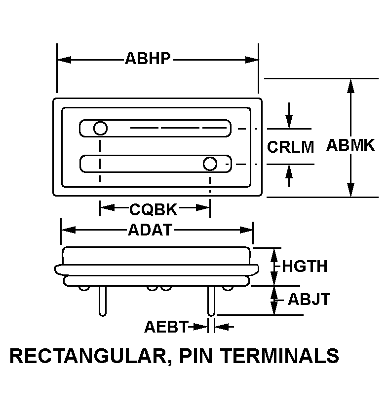 RECTANGULAR, PIN TERMINALS style nsn 5955-01-009-2033