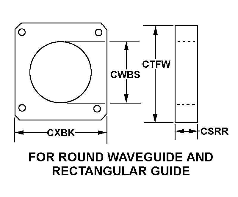 FOR ROUND WAVEGUIDE AND RECTANGULAR FLANGE style nsn 5985-01-006-9919
