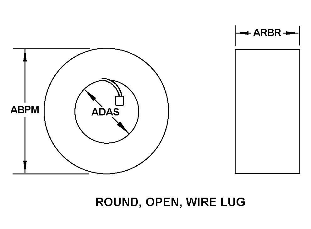 ROUND, OPEN, WIRE LUG style nsn 5999-00-078-3248