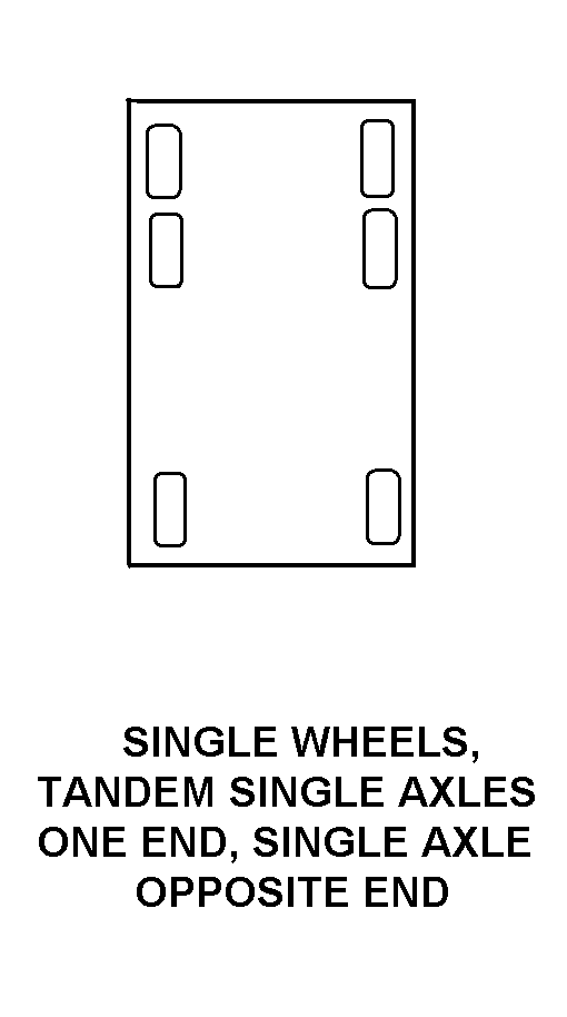 SINGLE WHEELS, TANDEM SINGLE AXLES ONE END, SINGLE AXLE OPPOSITE END style nsn 4210-00-542-2196