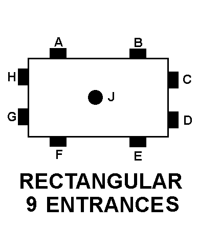 RECTANGULAR 9 ENTRANCES style nsn 5975-01-462-3688
