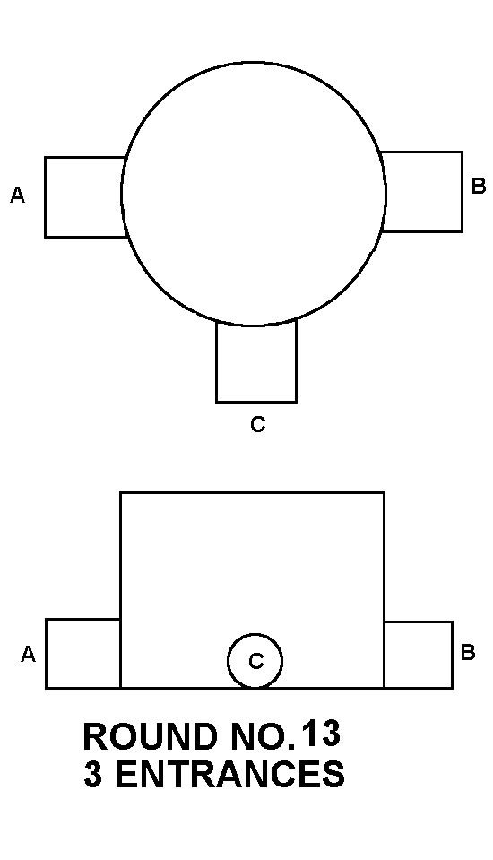 ROUND NO. 13 3 ENTRANCES style nsn 5975-00-489-2767