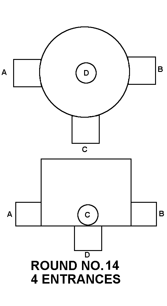 ROUND NO. 14 4 ENTRANCES style nsn 5975-01-205-3535