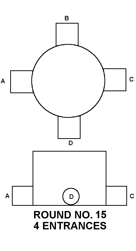 ROUND NO. 15 4 ENTRANCES style nsn 5975-00-252-7449