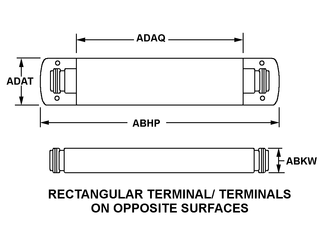 RECTANGULAR TERMINAL/TERMINALS ON OPPOSITE SURFACES style nsn 5915-00-220-2354