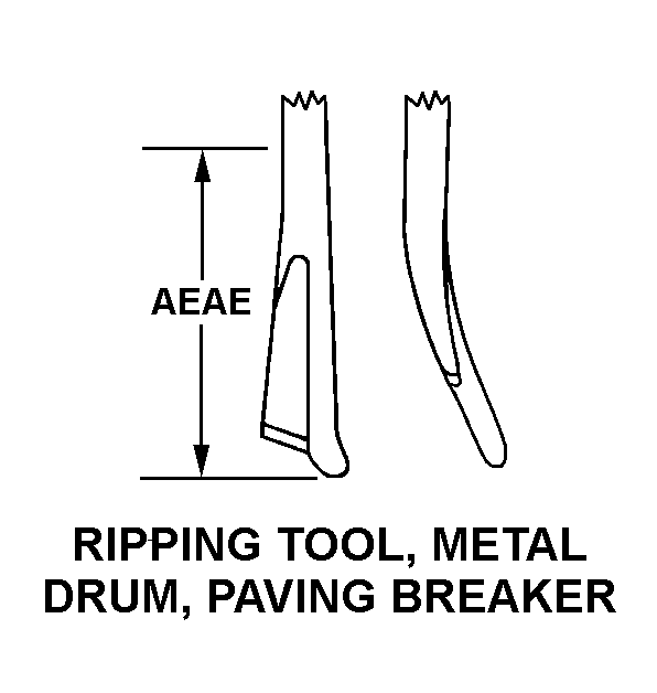 RIPPING TOOL, METAL DRUM, PAVING BREAKER style nsn 3820-00-641-7762