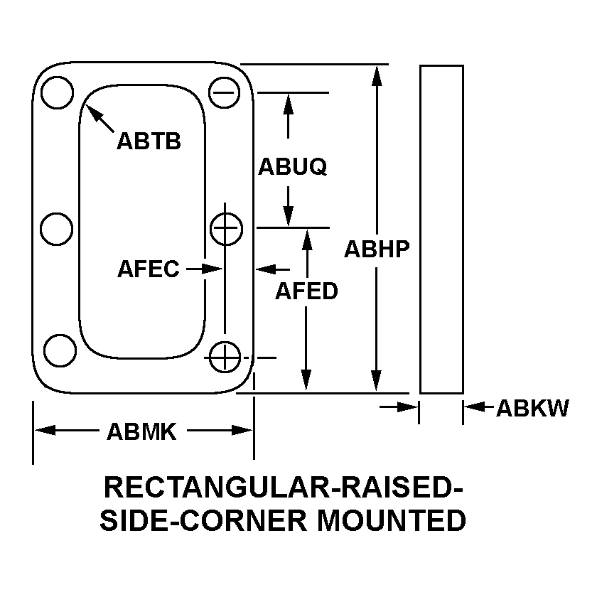 RECTANGULAR-RAISED-SIDE-CORNER MOUNTED style nsn 5975-01-568-3846