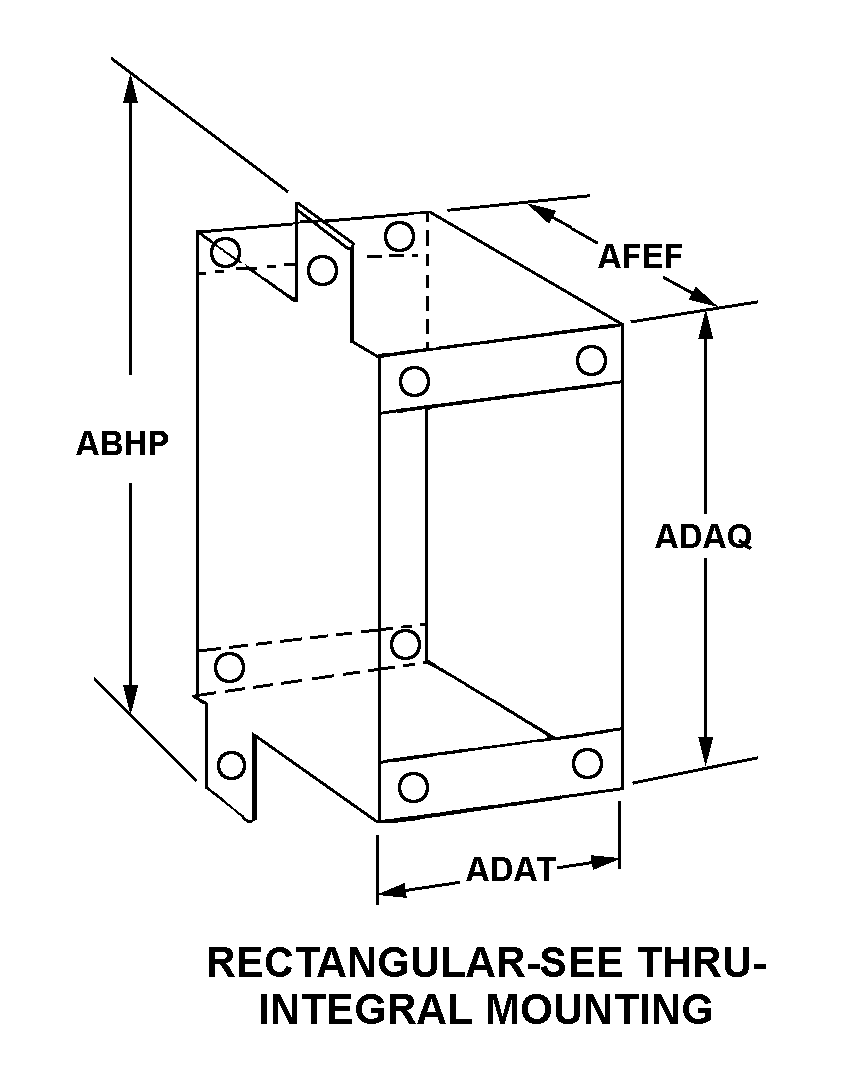 RECTANGULAR-SEE THRU-INTEGRAL MOUNTING style nsn 5975-01-376-1501