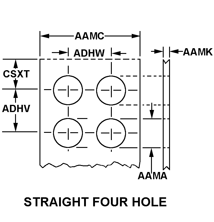 STRAIGHT FOUR HOLE style nsn 5940-00-995-3416