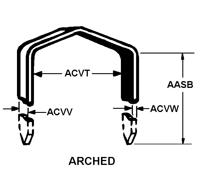 ARCHED style nsn 5315-00-132-8304