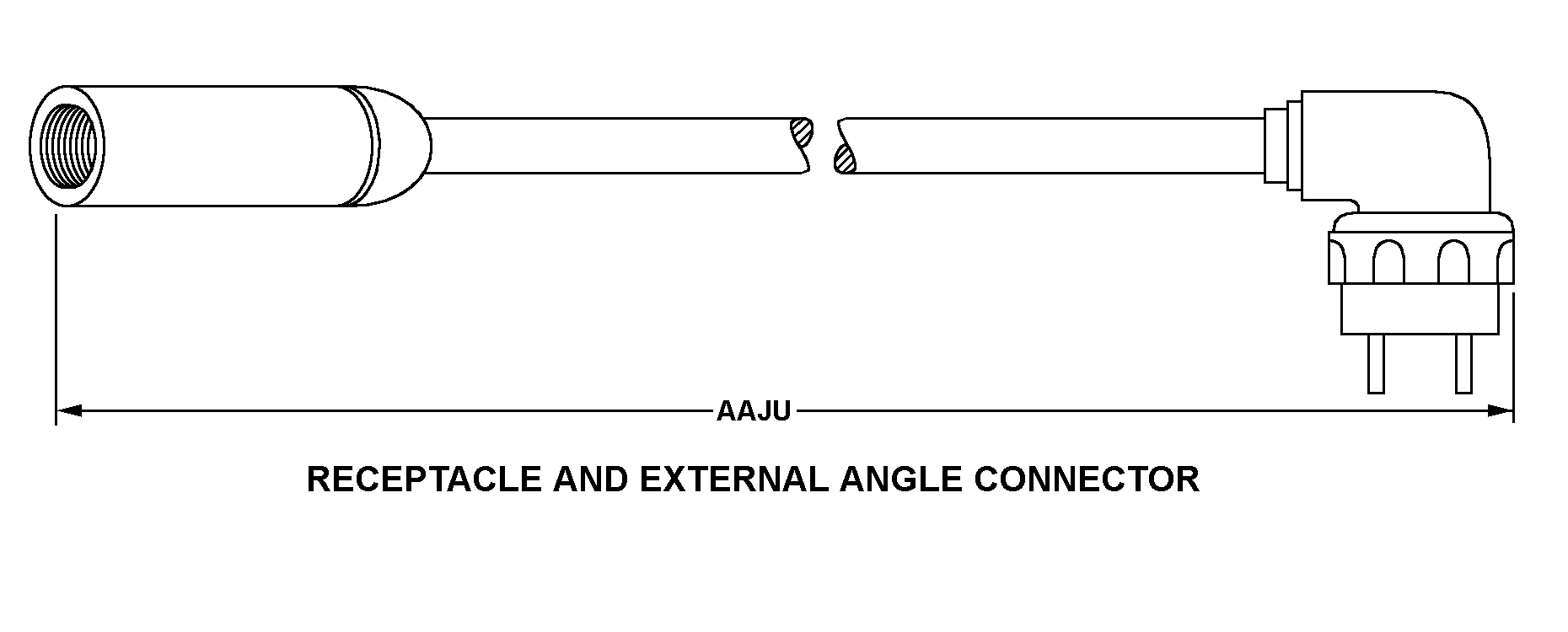 RECEPTACLE AND EXTERNAL ANGLE CONNECTOR style nsn 5995-00-891-4969