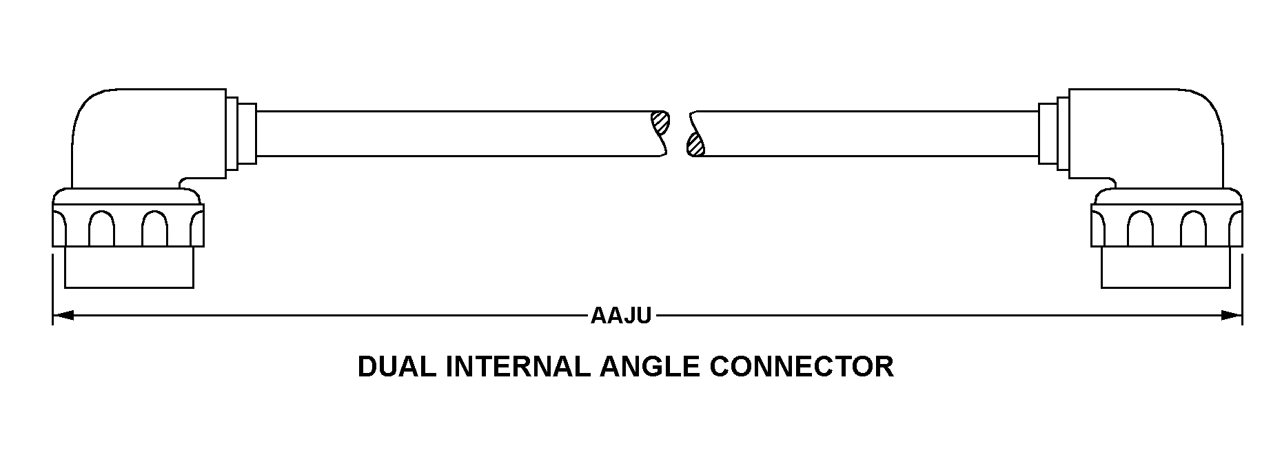 DUAL INTERNAL ANGLE CONNECTOR style nsn 5995-00-054-1073