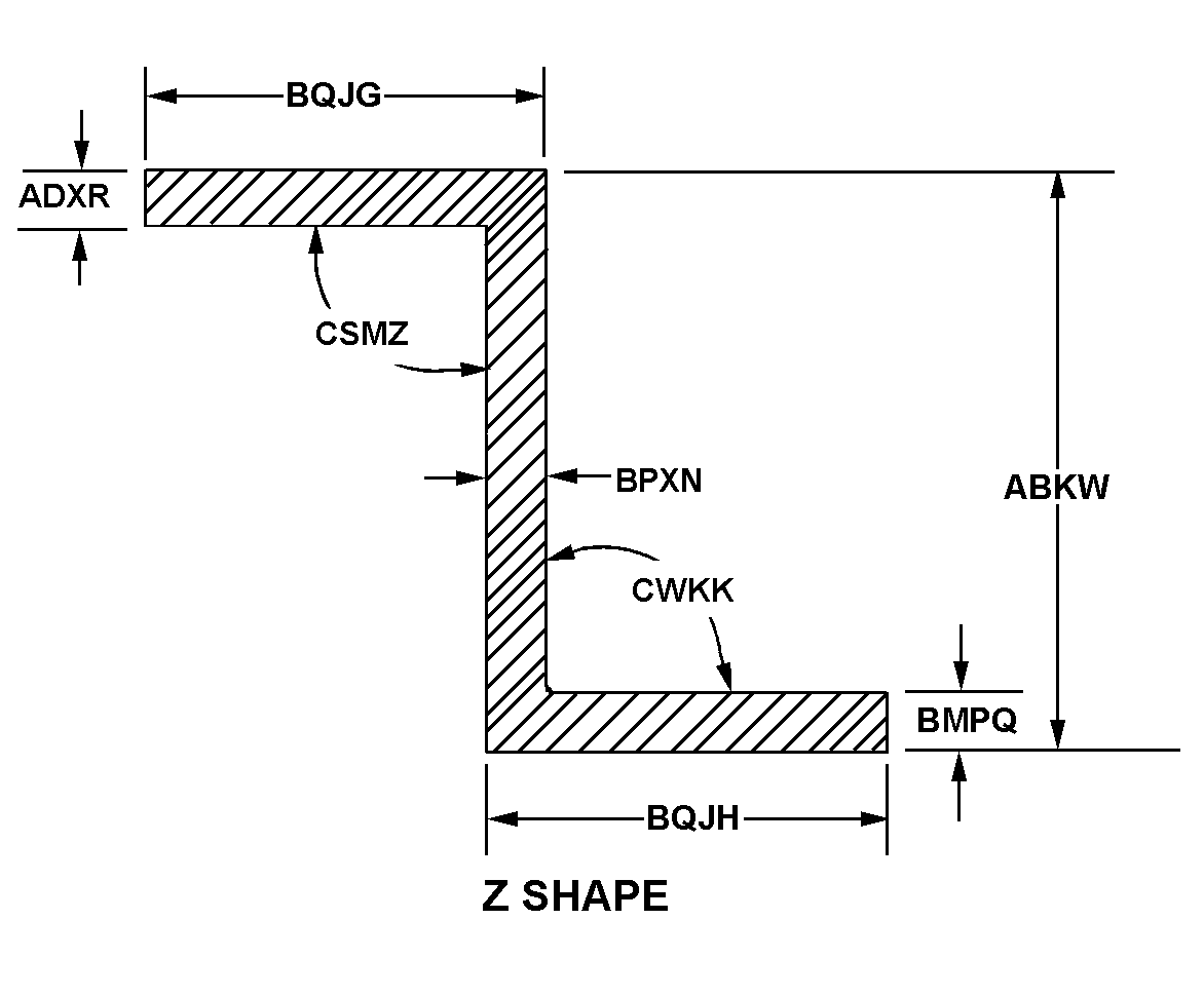 Z SHAPE style nsn 9540-01-412-6006