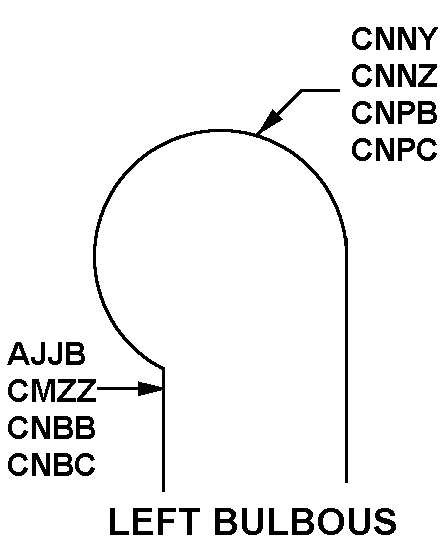 LEFT BULBOUS style nsn 9540-01-086-6551