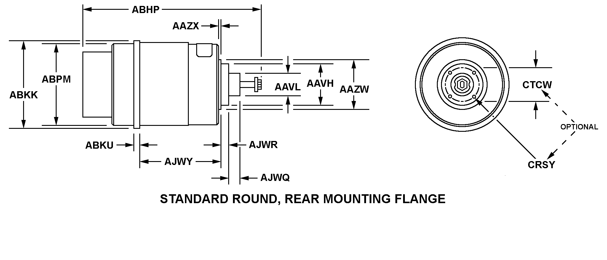 STANDARD ROUND, REAR MOUNTING FLANGE style nsn 5990-00-503-0440