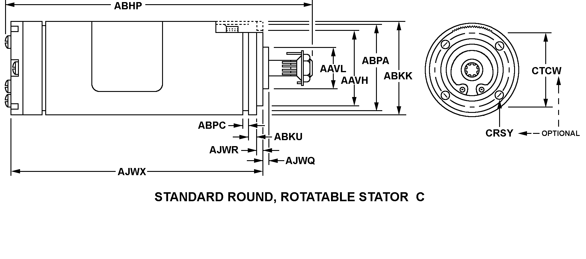 STANDARD ROUND, ROTATABLE STATOR C style nsn 5990-00-068-3592