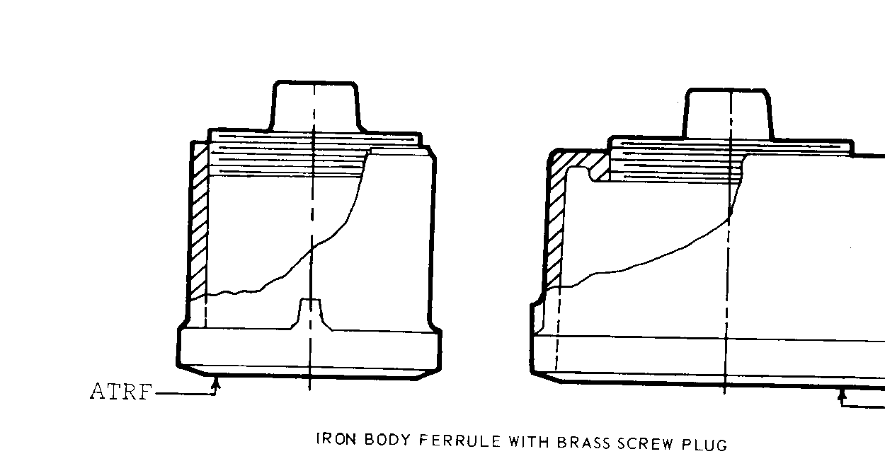 IRON BODY FERRULE WITH BRASS SCREW PLUG style nsn 4730-00-278-8596