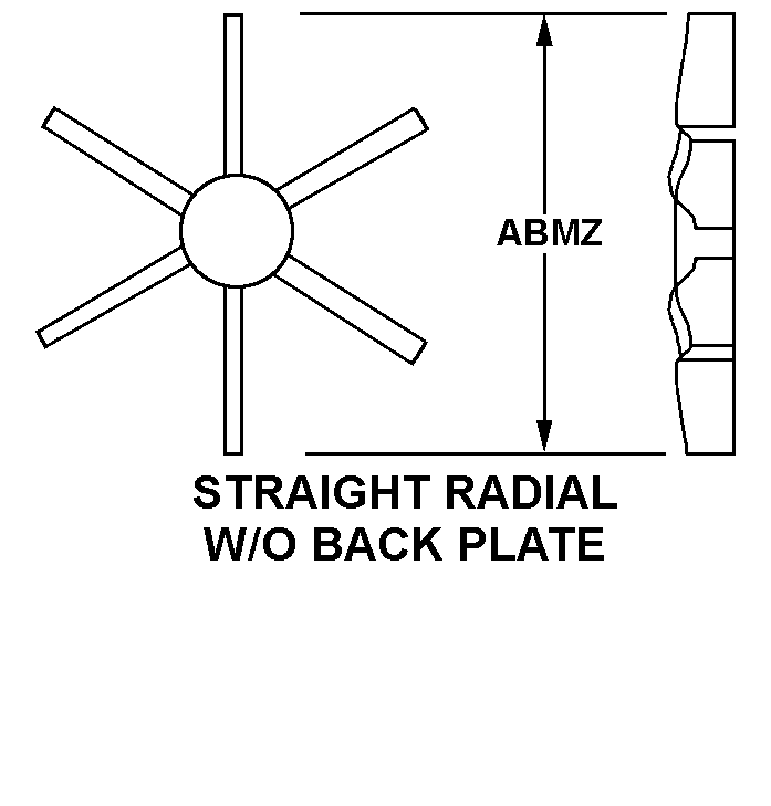 STRAIGHT RADIAL W/O BACK PLATE style nsn 4140-01-127-6112