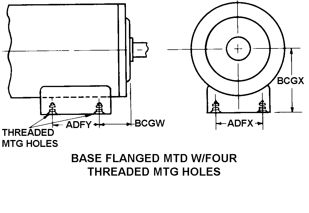 BASE FLANGED MTD W/ FOUR THREADED MTG HOLES style nsn 2920-00-294-3913