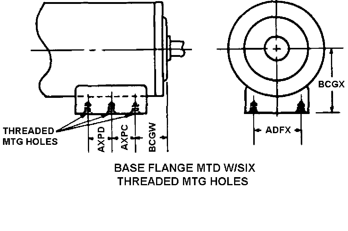 BASE FLANGE MTD W/SIX THREADED MTG HOLES style nsn 2925-01-507-3527