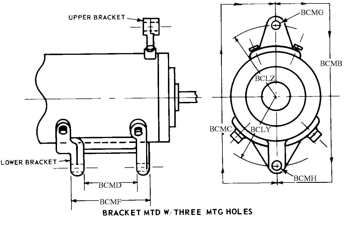 BRACKET MTD W/THREE MTG HOLES style nsn 2920-01-344-6824