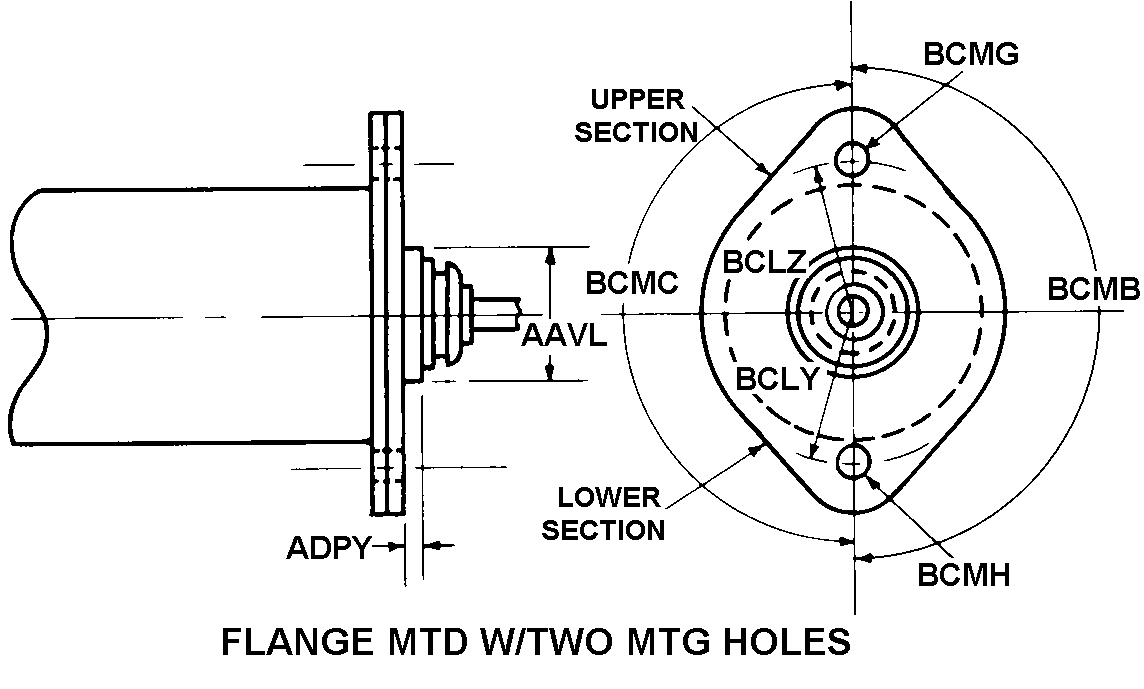 FLANGE MTD W/TWO MTG HOLES style nsn 2920-01-320-3744