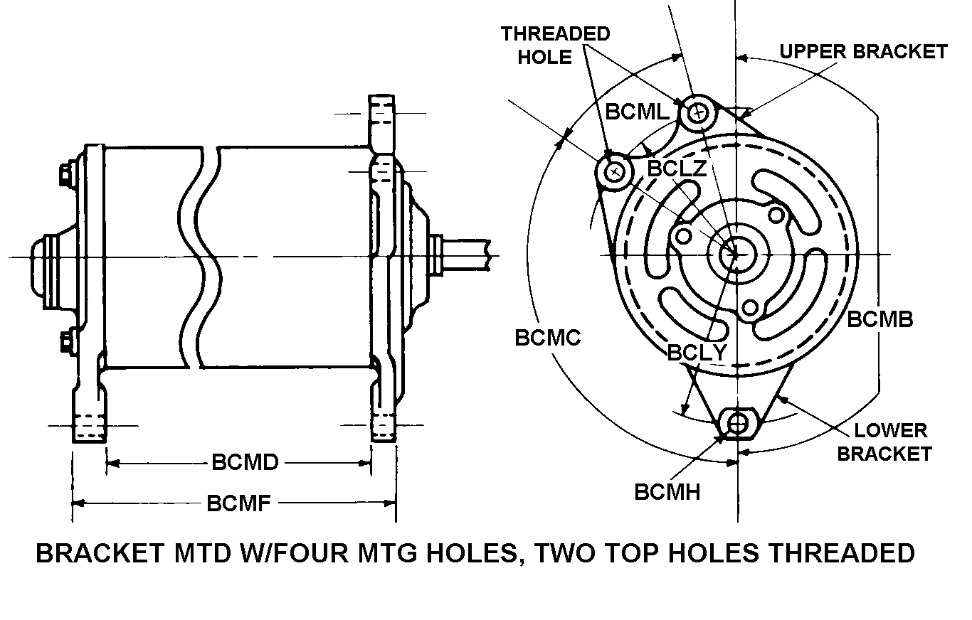 BRACKET MTD W/FOUR MTG HOLES, TWO TOP HOLES THREADED style nsn 2920-01-630-2237