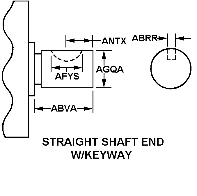 STRAIGHT SHAFT END W/KEYWAY style nsn 2920-00-889-6285