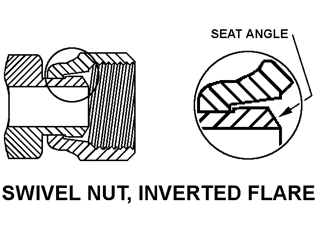 SWIVEL NUT, INVERTED FLARE style nsn 1650-01-347-8548