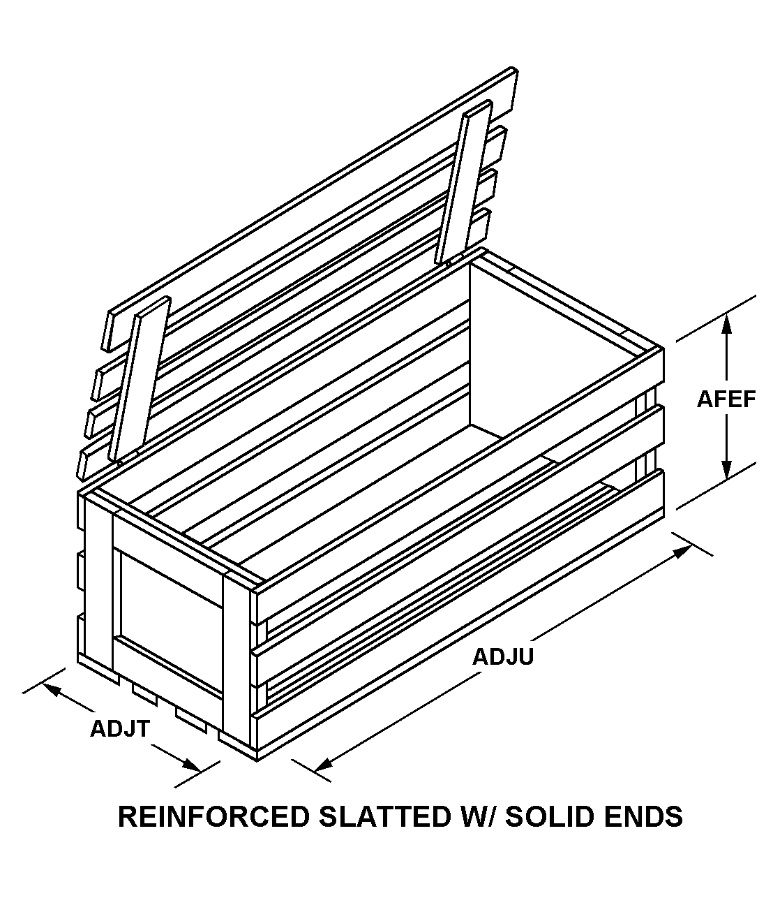 REINFORCED SLATTED W/SOLID ENDS style nsn 8115-00-222-3715