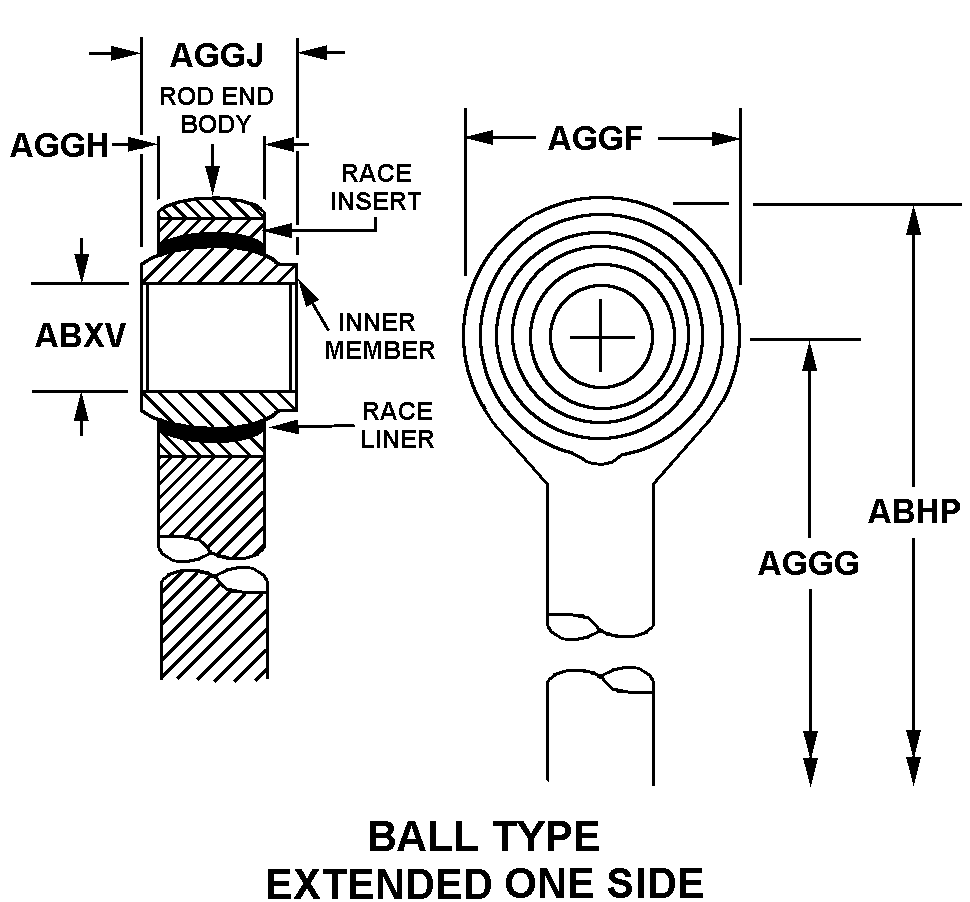 BALL TYPE EXTENDED ONE SIDE style nsn 3120-01-173-5110