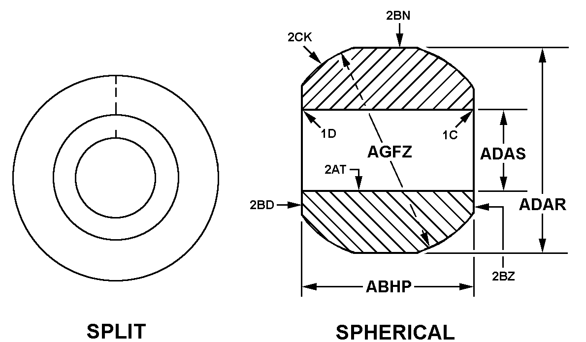 SPLIT style nsn 3120-00-074-7048