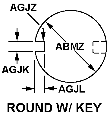 ROUND W/KEY style nsn 3120-00-499-9034