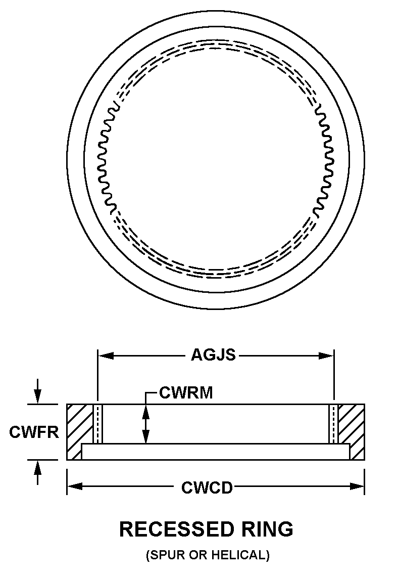 RECESSED RING style nsn 3020-00-008-9373