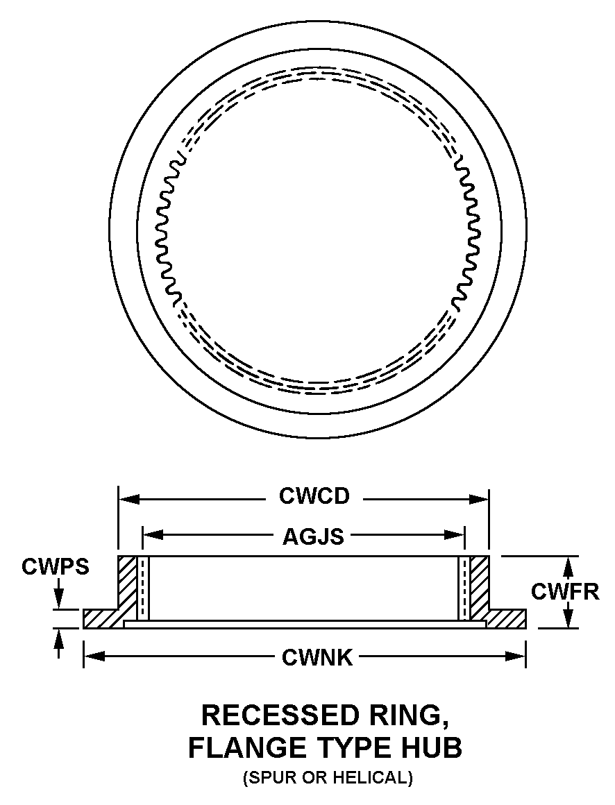 RECESSED RING FLANGE TYPE HUG style nsn 3020-01-359-5352