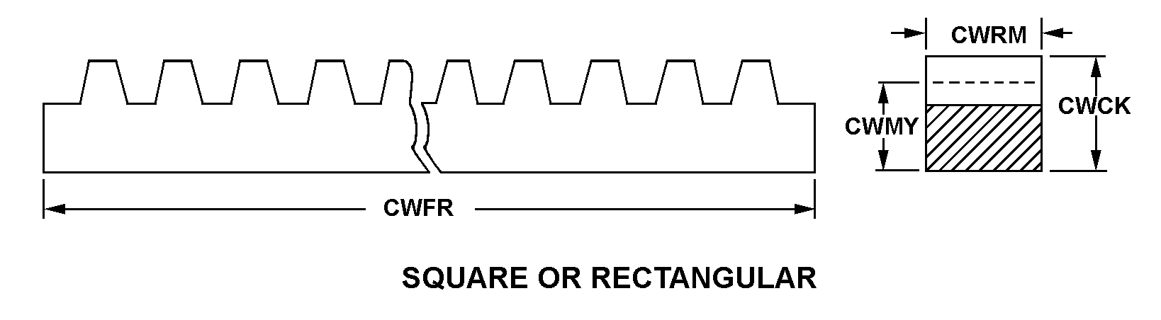 SQUARE OR RECTANGULAR style nsn 3020-00-384-2768