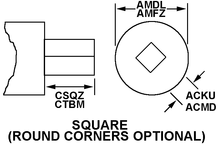 SQUARE (ROUND CORNERS) style nsn 3040-01-363-5758