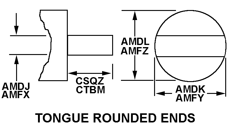 TONGUE ROUNDED ENDS style nsn 3040-01-069-4548