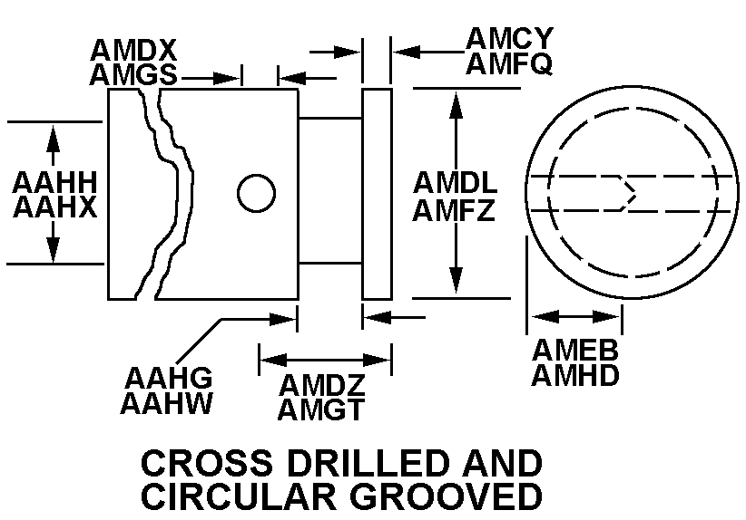 CROSS DRILLED AND CIRCULAR GROOVED style nsn 3040-00-855-0609